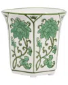 Sagebrook Home 4in 6oz Fluted Chinoiserie Candle In Green
