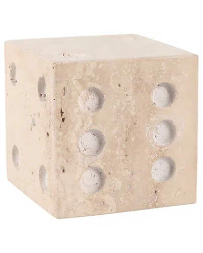Sagebrook Home 4in Travertine Dice In Multi