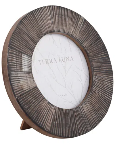 SAGEBROOK HOME 4X4 ETCHED HORN ROUND PHOTO FRAME