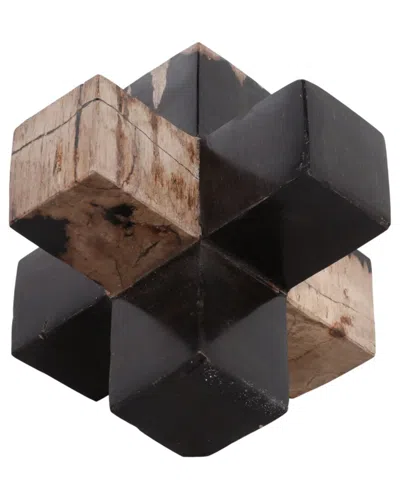 Sagebrook Home 5in Petrified Wood Jack In Black