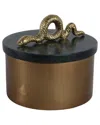 Sagebrook Home 5x5 Round Marble & Metal Box With Snake In Brown
