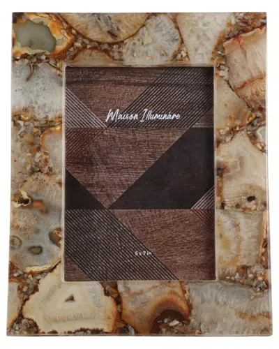 Sagebrook Home 5x7in Golden Agate Photo Frame In Brown