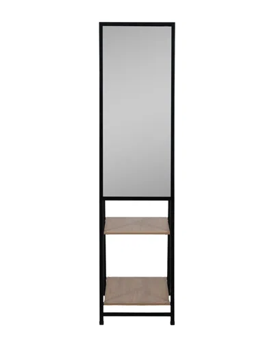 Sagebrook Home 63in Standing Mirror With Wood Shelves In Black