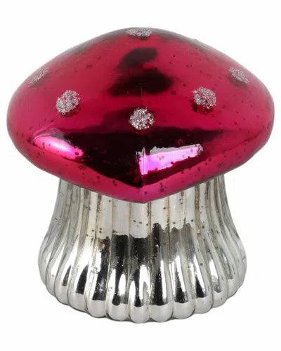 Sagebrook Home 6in 12oz Fig & Apricot Mushroom Candle In Pink