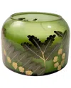 Sagebrook Home 6in 33oz Gardenia Floral Pattern Candle In Green