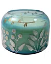 Sagebrook Home 6in 33oz Jasmine Floral Pattern Candle In Blue