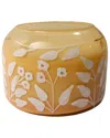 Sagebrook Home 6in 33oz Jasmine Floral Pattern Candle In Orange