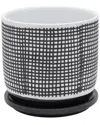 Sagebrook Home 6in Mesh Design Planter With Saucer In Gray