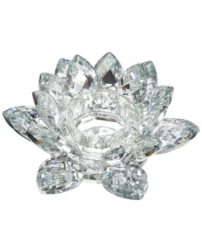 Sagebrook Home 6in Silver Crystal Votive Candle Holder In Transparent