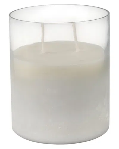 Sagebrook Home 6x5in 34oz Jasmine Frosted Glass Candle In White