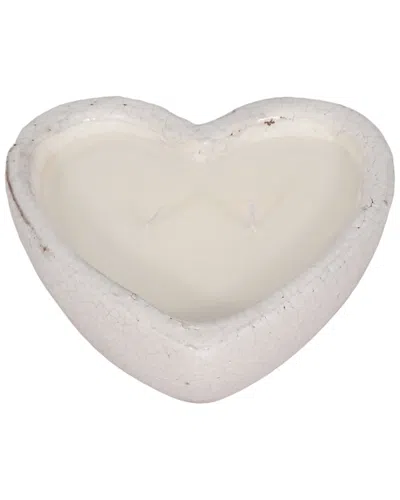 Sagebrook Home 7 11 oz Sandalwood Heart Candle In White