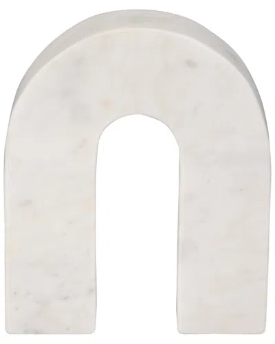 Sagebrook Home 7in Marble Horseshoe Accent In White