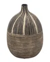 Sagebrook Home 7in Tribal Vase In Brown