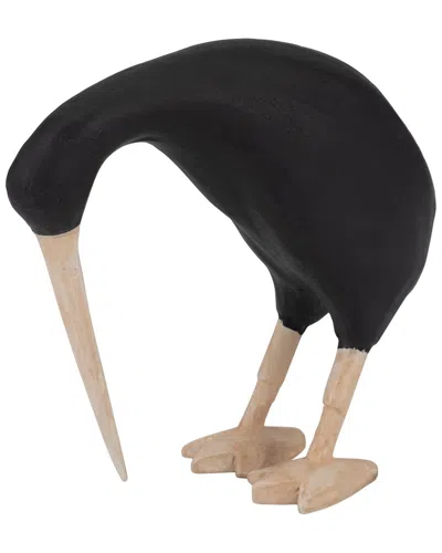 Sagebrook Home 7in Wooden Kiwi Bird Figure In Black