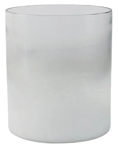 Sagebrook Home 7x6in Frosted Bottom Hurricane In White