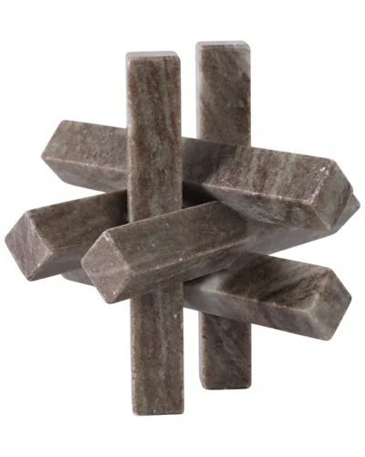 Sagebrook Home 7x7 Marble Geometric Orb In Brown