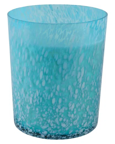Sagebrook Home 7x9in 105oz Wood Sage & Sea Salt Speckle Candle In Blue