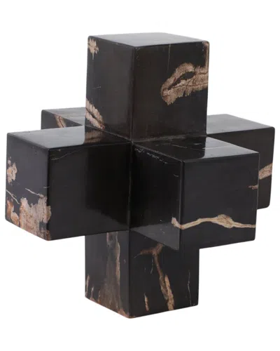 Sagebrook Home 8in Petrified Wood Jack In Black