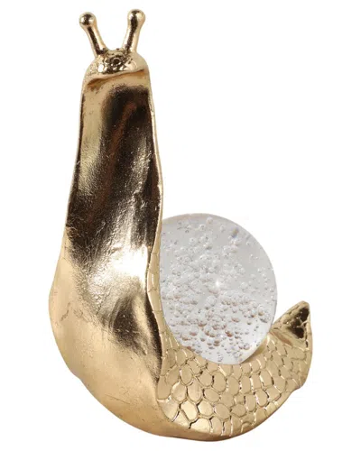 Sagebrook Home 8in Snail With Glass Ball In Gold