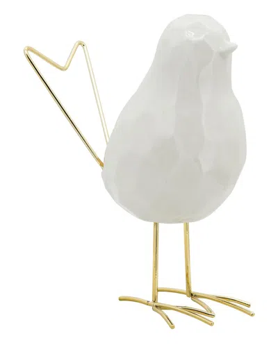 Sagebrook Home 8in Bird Statuette In White