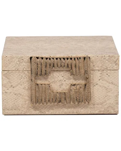 Sagebrook Home 8in Square Metallic Box In Brown