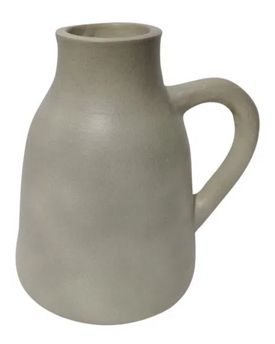Sagebrook Home 8in Vase With Handle In Green