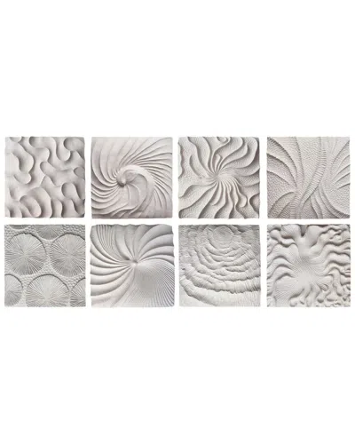 Sagebrook Home 8pc 14x14in Majorca Shell Wall Panels In White