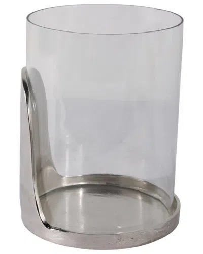 Sagebrook Home 8x7 Metal Base Hurricane Pillar Holder In Silver