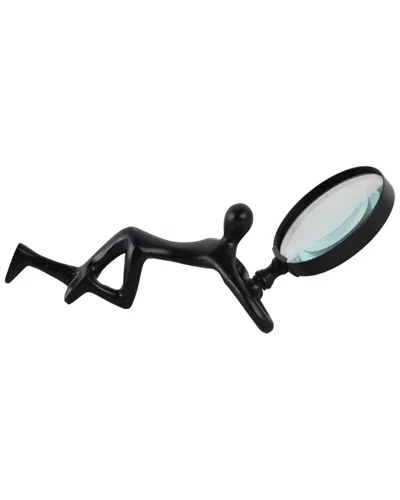 Sagebrook Home 9in Adams Magnifying Glass In Black