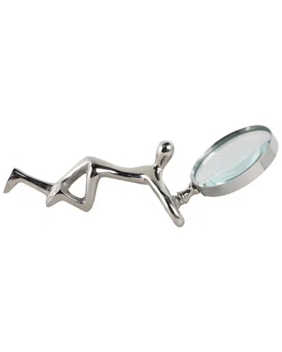 Sagebrook Home 9in Adams Magnifying Glass In Silver