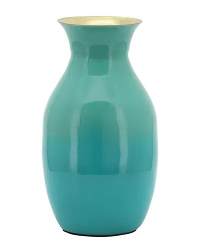 Sagebrook Home 9in Iron Vase In Green