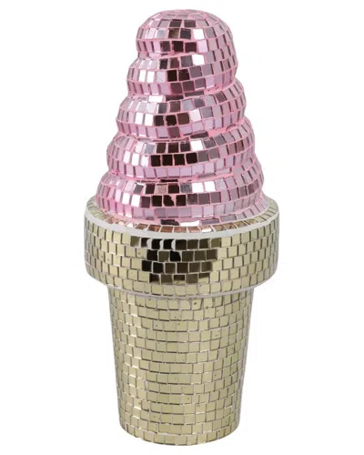 Sagebrook Home 9in Mirror Mosaic Ice Cream In Pink
