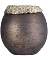 Sagebrook Home 10in Oval Hurricane Vase In Black
