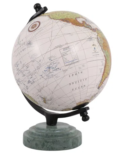 Sagebrook Home 9x7 Globe On Ridged Marble Base In Multi