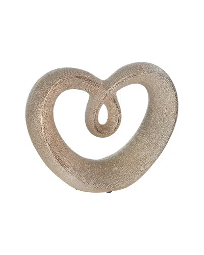 Sagebrook Home Ceramic Beaded Heart Accent Champagne In Gold
