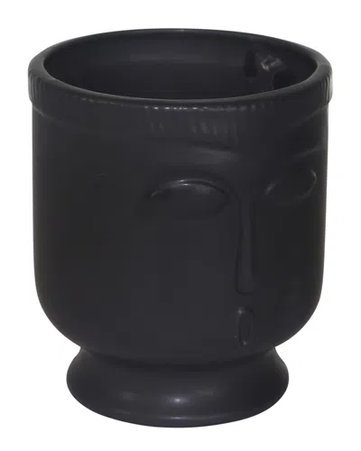 Sagebrook Home Ceramic Face Vase In Black