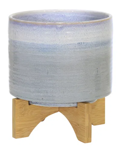 Sagebrook Home Ceramic Planter In Blue