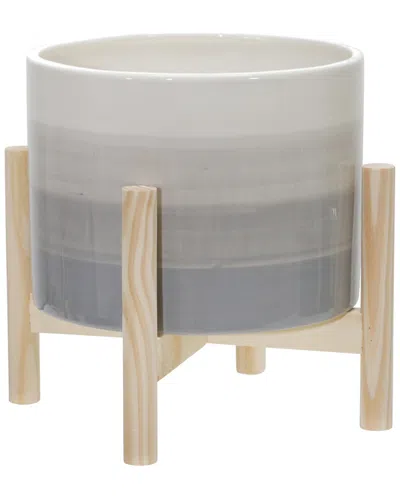Sagebrook Home Ceramic Planter In Ivory
