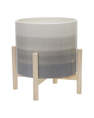 Sagebrook Home Ceramic Planter In Ivory