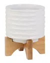 Sagebrook Home Ceramic Planter In White