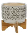 Sagebrook Home Ceramic Swirl Planter In Gray