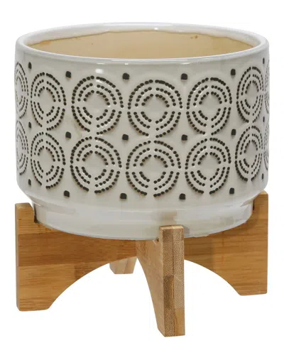 SAGEBROOK HOME SAGEBROOK HOME CERAMIC SWIRL PLANTER