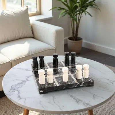 Sagebrook Home Classic Tic-tac-toe Tabletop Game - Modern Coffee Table Game Or Living Room Decor For Family Game Ni In Multi