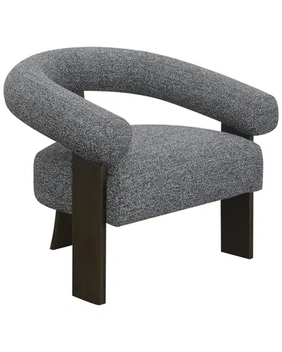 Sagebrook Home Curved Back Wishbonechair With Brown Oak Legs In Gray