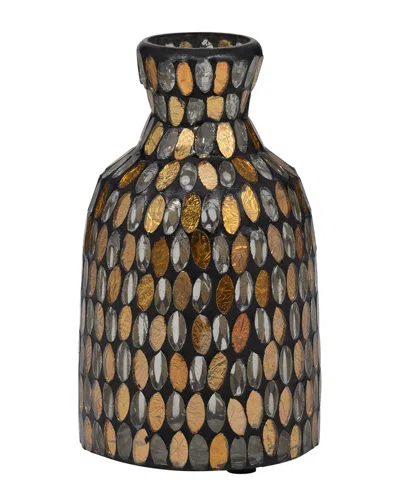 Sagebrook Home Glass 7in Mosaic Vase In Brown