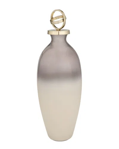 Sagebrook Home Glass Bottle Sculpture In White