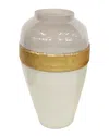 Sagebrook Home Glass Ginger Vase In White