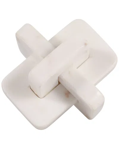 Sagebrook Home Marble 5in Geometric Orb In White