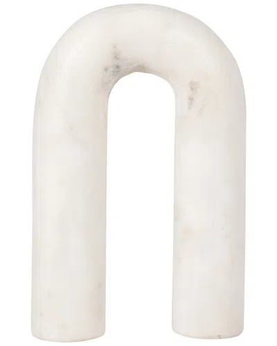 Sagebrook Home Marble 8in Rounded Horseshoe Accent In White