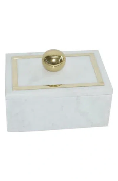 Sagebrook Home Marble Jewelry Box In White